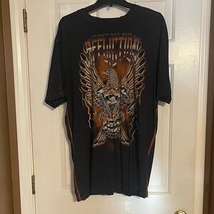 Affliction Black and Orange Graphic Tee